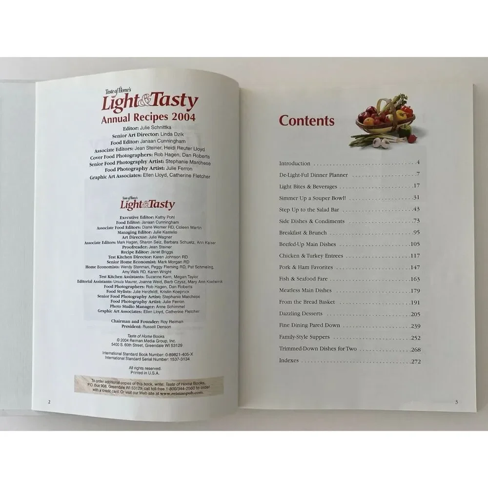 Taste of Home's Light & Tasty 2004-2007 & Healthy Cooking 2009 - Lot of 3-HC